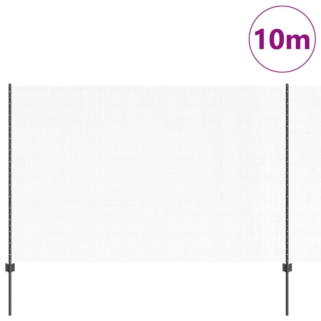 Recinzione esagonale da esterno con palo 10 x 1,6 m Grigio Rete