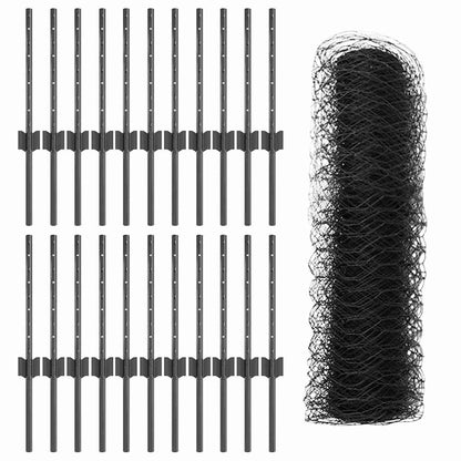 Recinzione con Posto Grigio 0,4 x 50 m Acciaio e PVC