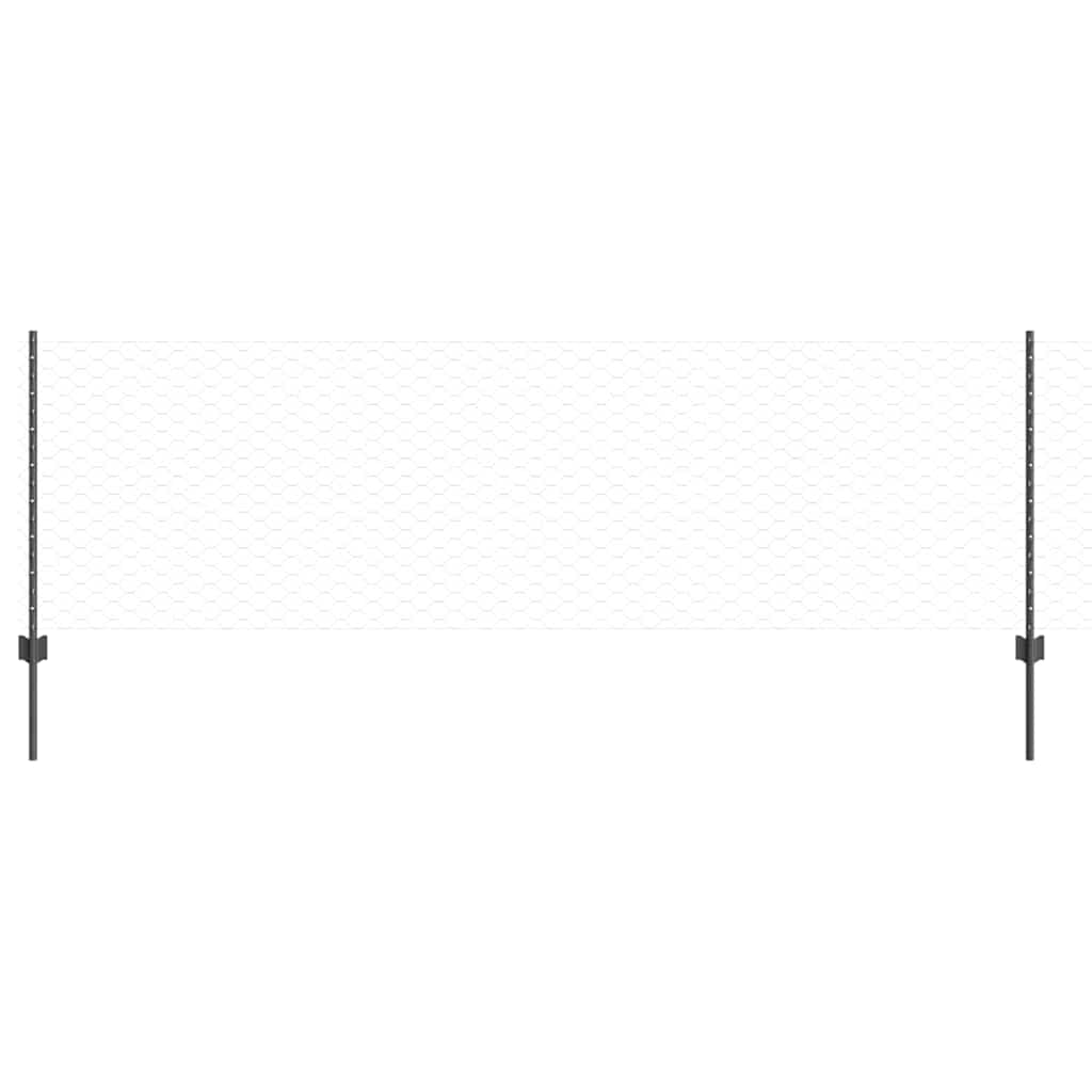 Recinzione con Posto Grigio 0,8 x 50 m Acciaio e PVC