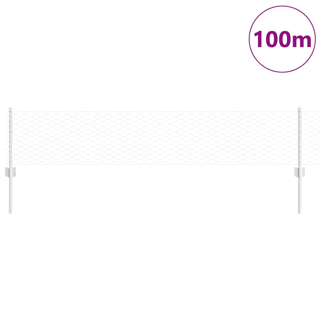 Recinzione con Posto Grigio 0,4 x 100 m Acciaio e PVC