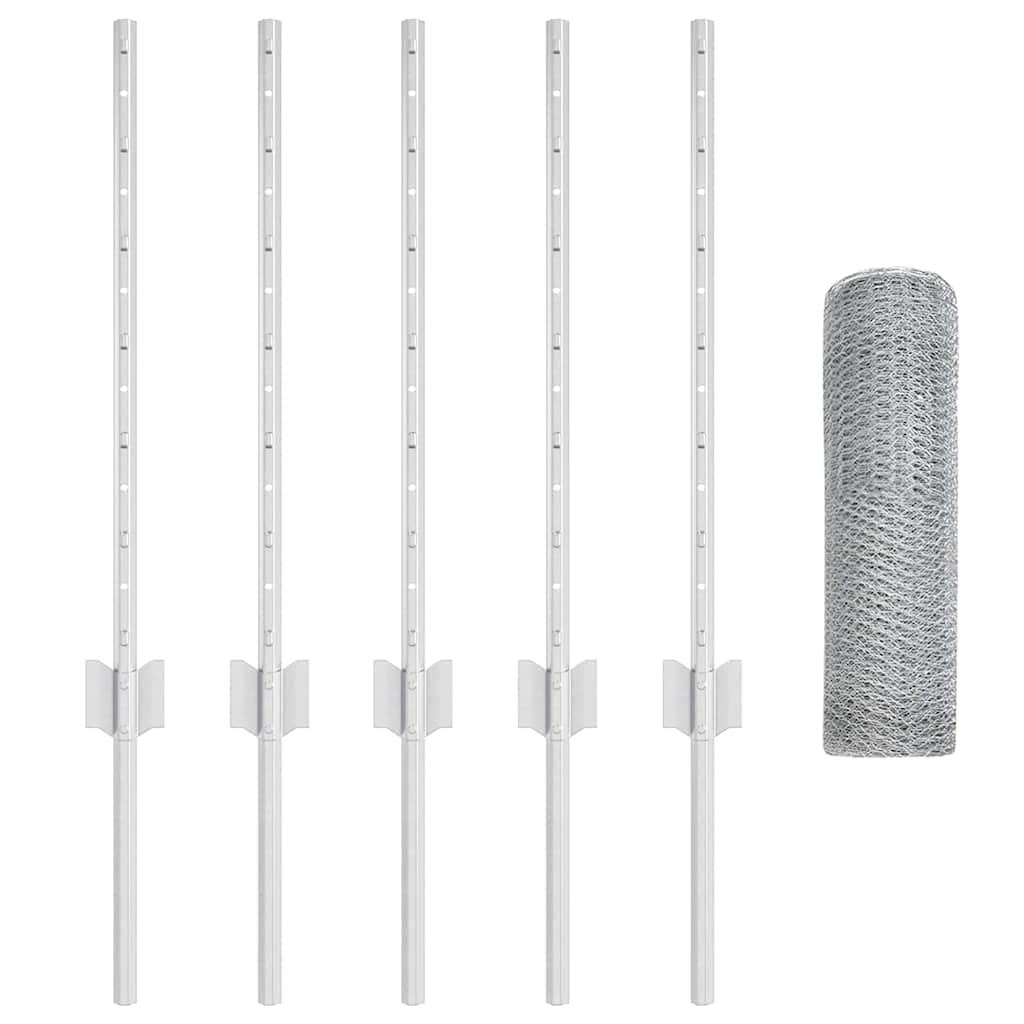 Recinzione con Posto Argento 0,5 x 10 m Acciaio