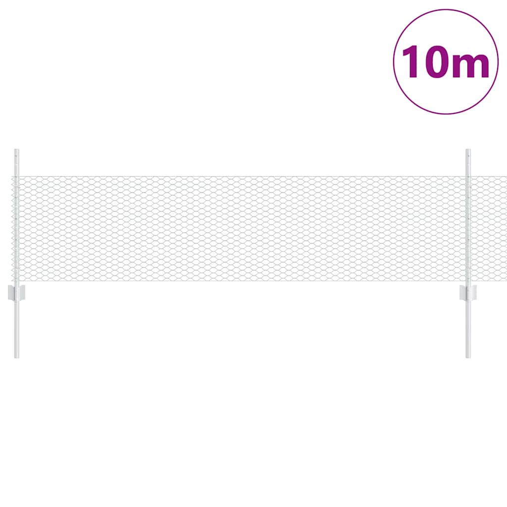 Recinzione con Posto Argento 0,5 x 10 m Acciaio