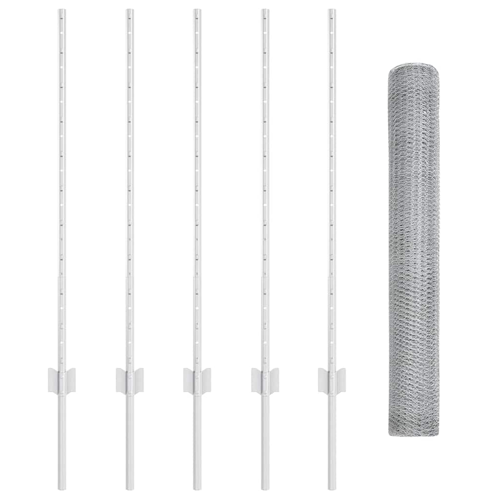 Recinzione con Posto Argento 1 x 10 m Acciaio