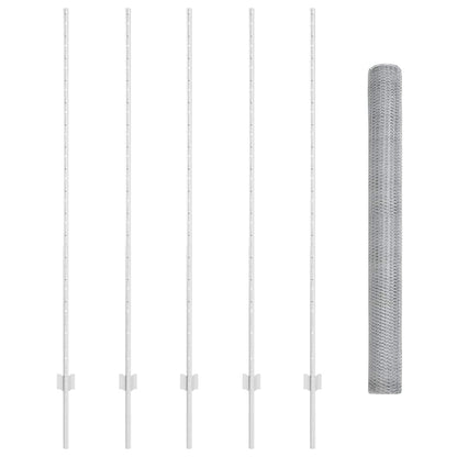 Recinzione con Posto Argento 1,6 x 10 m Acciaio