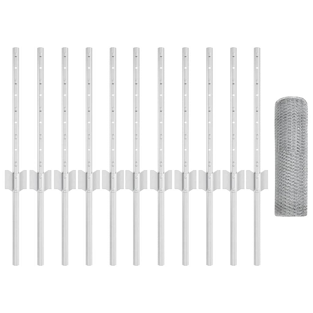 Recinzione con Posto Argento 0,4 x 25 m Acciaio