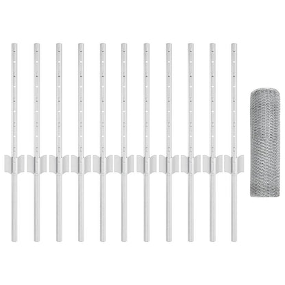 Recinzione con Posto Argento 0,4 x 25 m Acciaio