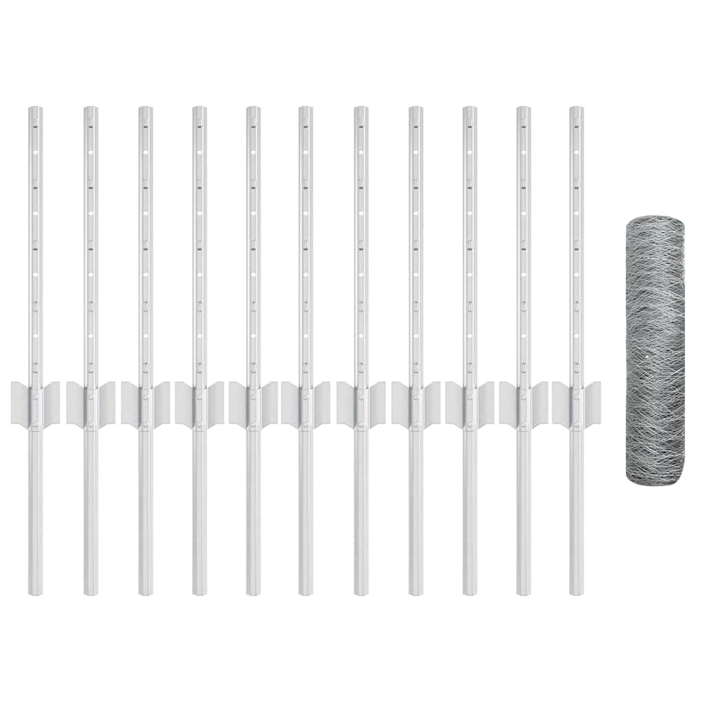 Recinzione con Posto Argento 0,4 x 25 m Acciaio