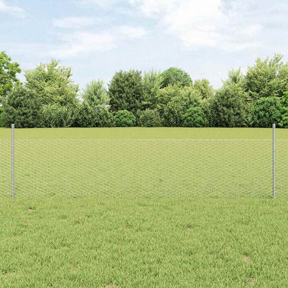 Recinzione esagonale da esterno con palo 25 x 0,5 m Argento
