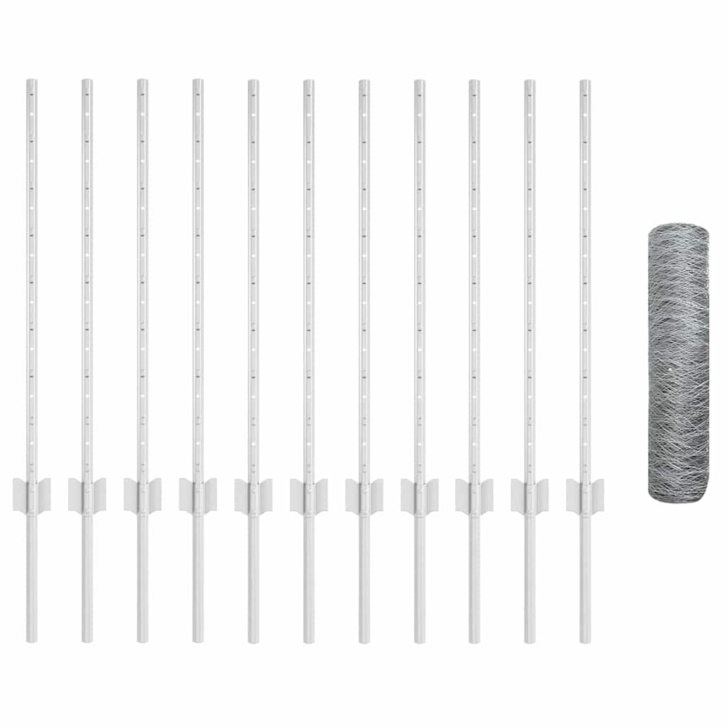 Recinzione con Posto Argento 0,8 x 25 m Acciaio