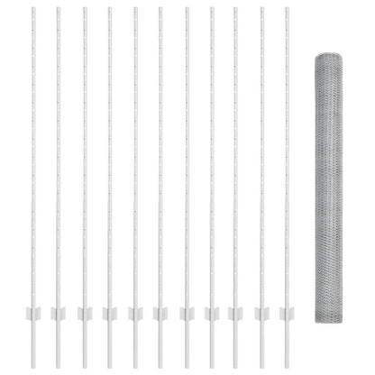 Recinzione con Posto Argento 1,5 x 25 m Acciaio