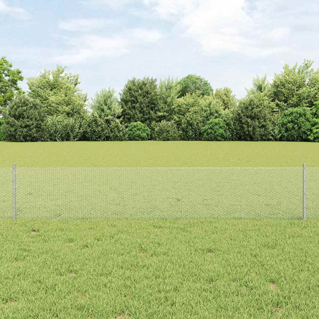 Recinzione esagonale da esterno con palo 50 x 0,4 m Argento