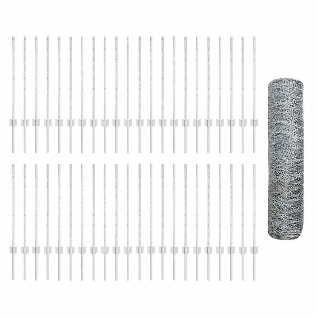 Recinzione con Posto Argento 0,8 x 100 m Acciaio