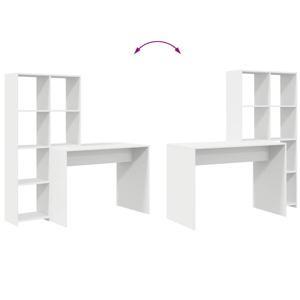 Scrivania Bianco 138,5 x 55 x 143 cm Legno multistrato