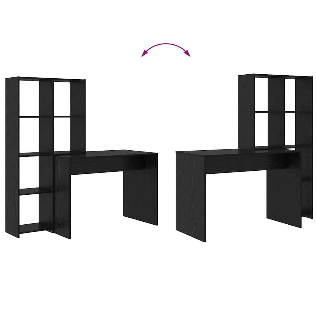 Scrivania Rovere Nero 138,5 x 55 x 143 cm Legno multistrato