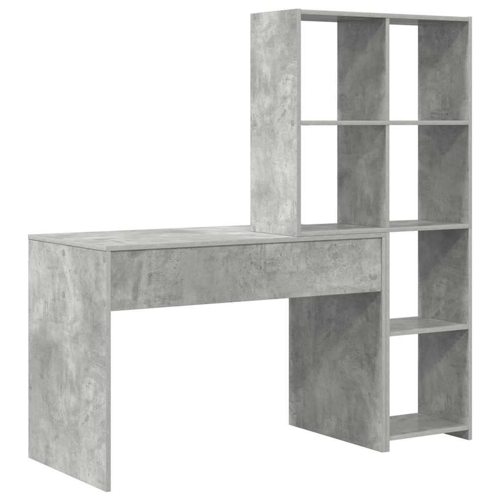 Scrivania Grigio cemento 138,5 x 55 x 143 cm Legno multistrato