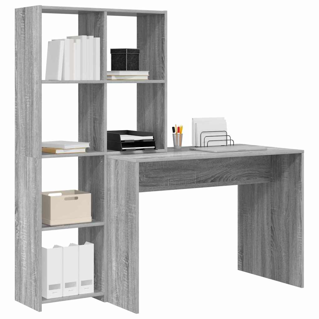 Scrivania Grigio Sonoma 138,5 x 55 x 143 cm Legno multistrato