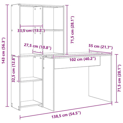 Scrivania Rovere artigianale 138,5 x 55 x 143 cm