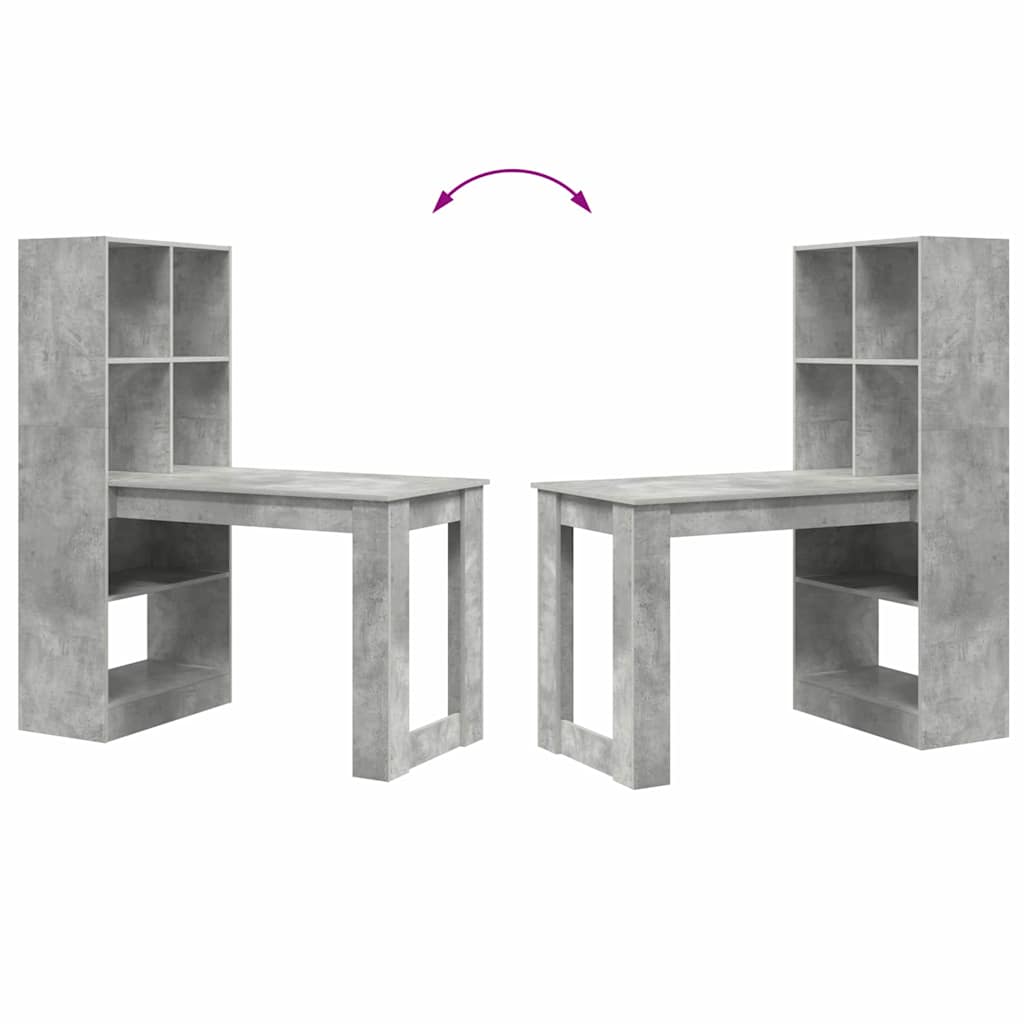 Scrivania Grigio cemento 122 x 67 x 145 cm Legno multistrato