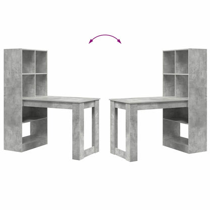 Scrivania Grigio cemento 122 x 67 x 145 cm Legno multistrato