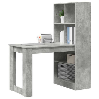 Scrivania Grigio cemento 122 x 67 x 145 cm Legno multistrato