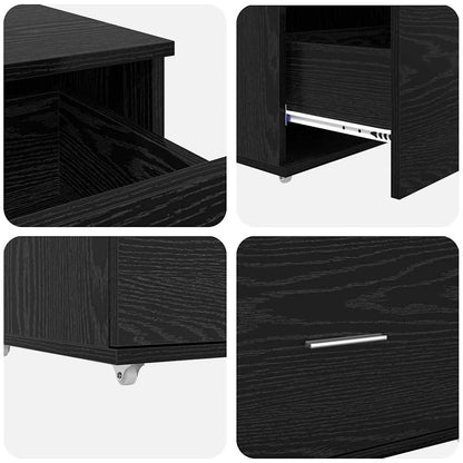 Scrivania Rovere Nero 131,5 x 50 x 106,5 cm Legno multistrato | homemem39