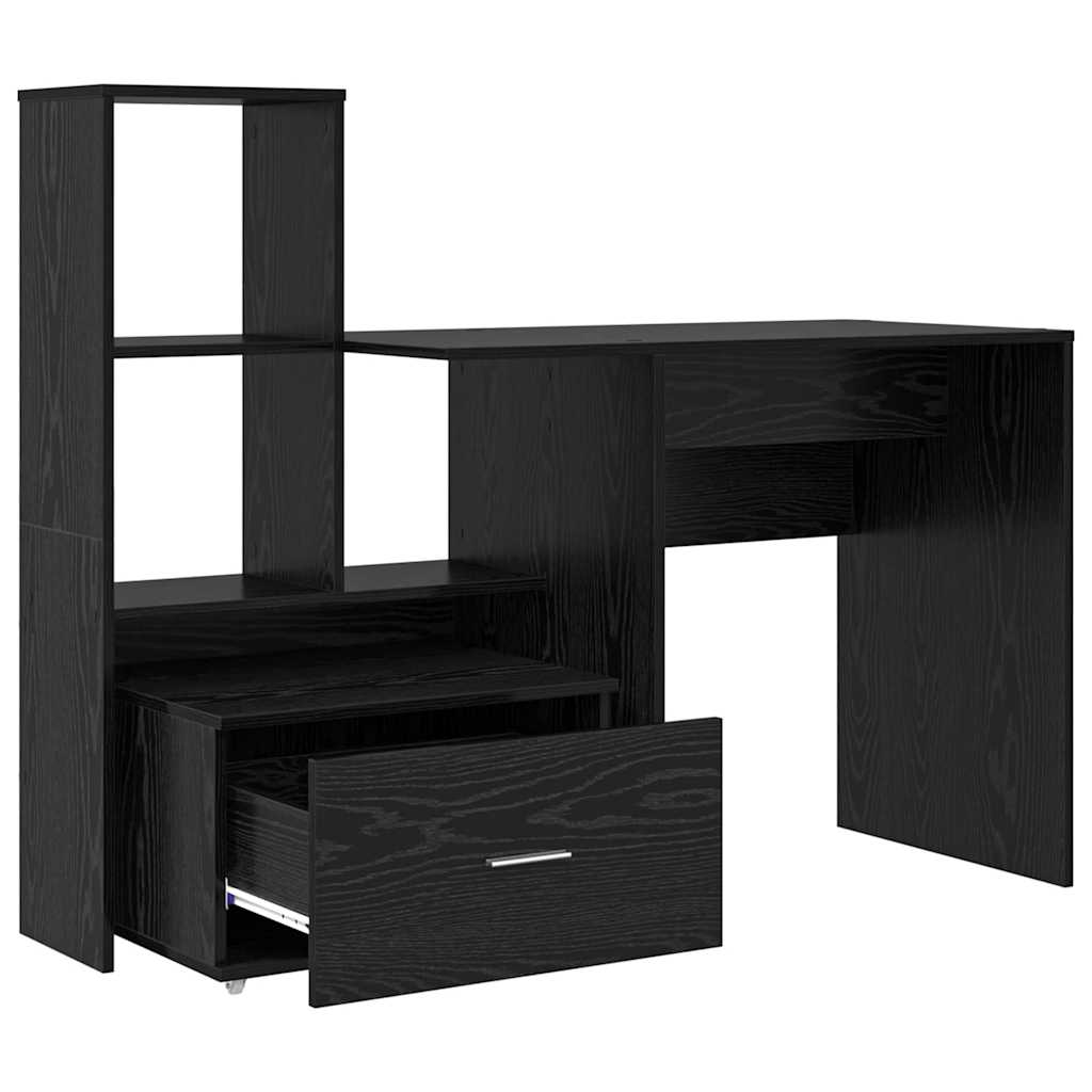 Scrivania Rovere Nero 131,5 x 50 x 106,5 cm Legno multistrato