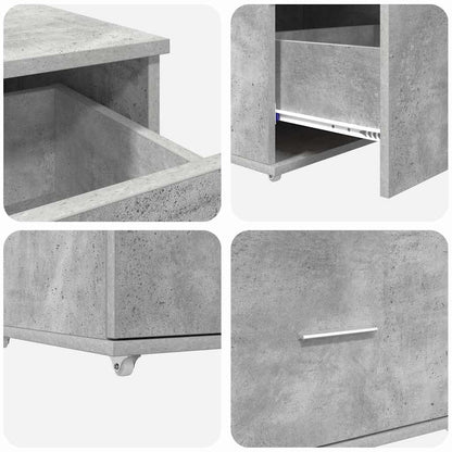Scrivania con cassetto Grigio cemento 131,5 x 50 x 106,5 cm
