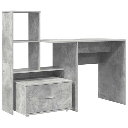Scrivania con cassetto Grigio cemento 131,5 x 50 x 106,5 cm
