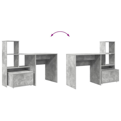 Scrivania con cassetto Grigio cemento 131,5 x 50 x 106,5 cm