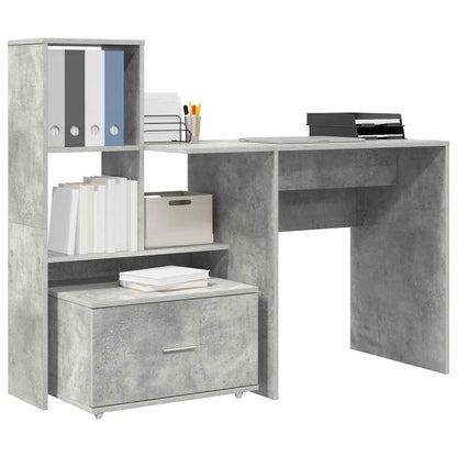 Scrivania con cassetto Grigio cemento 131,5 x 50 x 106,5 cm