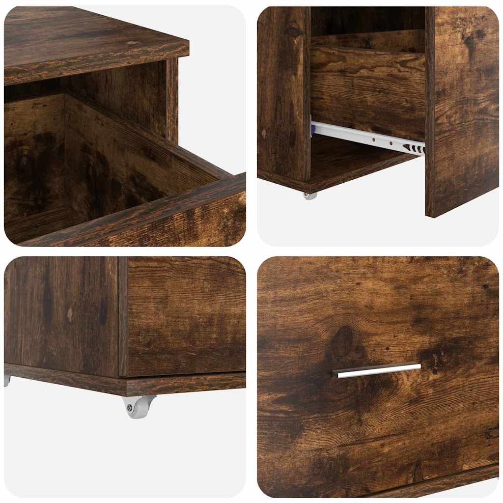 Scrivania Rovere fumé 131,5 x 50 x 106,5 cm Legno multistrato | homemem39