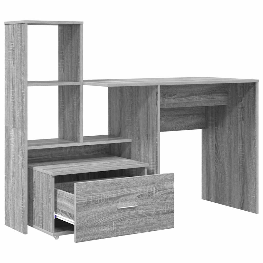Scrivania Grigio Sonoma 131,5 x 50 x 106,5 cm Legno multistrato
