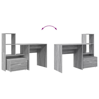 Scrivania Grigio Sonoma 131,5 x 50 x 106,5 cm Legno multistrato