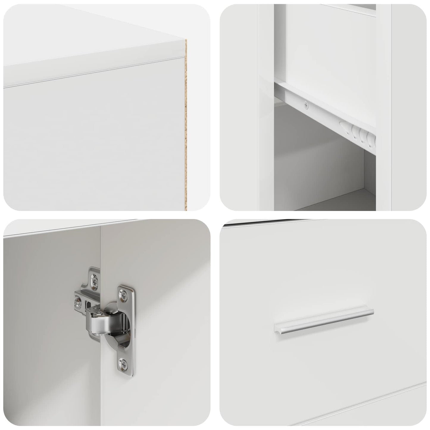 Scrivania ad angolo con cassetto Bianco 102 x 88 x 75 cm