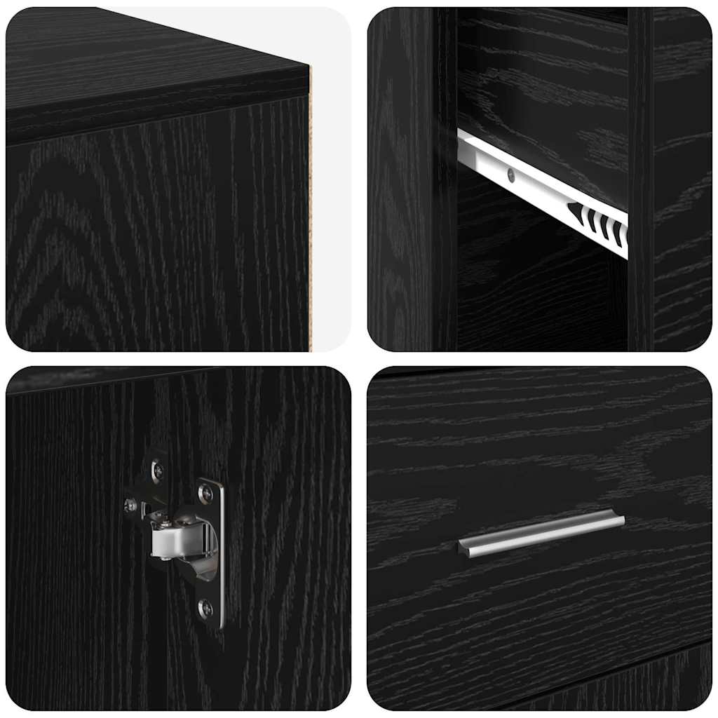 Scrivania ad angolo con cassetto Rovere Nero 102 x 88 x 75 cm