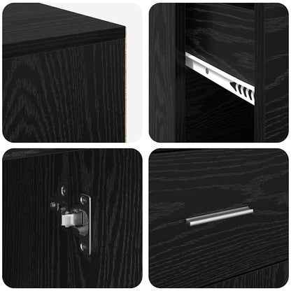 Scrivania ad angolo con cassetto Rovere Nero 102 x 88 x 75 cm