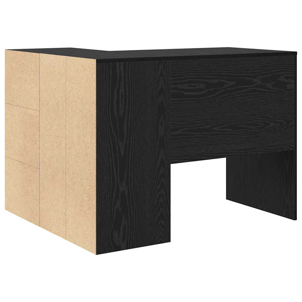 Scrivania ad angolo con cassetto Rovere Nero 102 x 88 x 75 cm