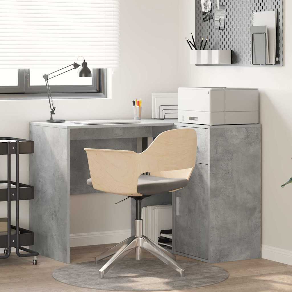 Scrivania ad angolo Grigio cemento 102 x 88 x 75 cm