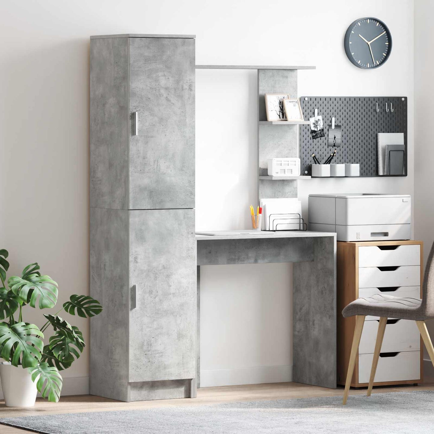 Scrivania 2 pcs Grigio cemento | homemem39