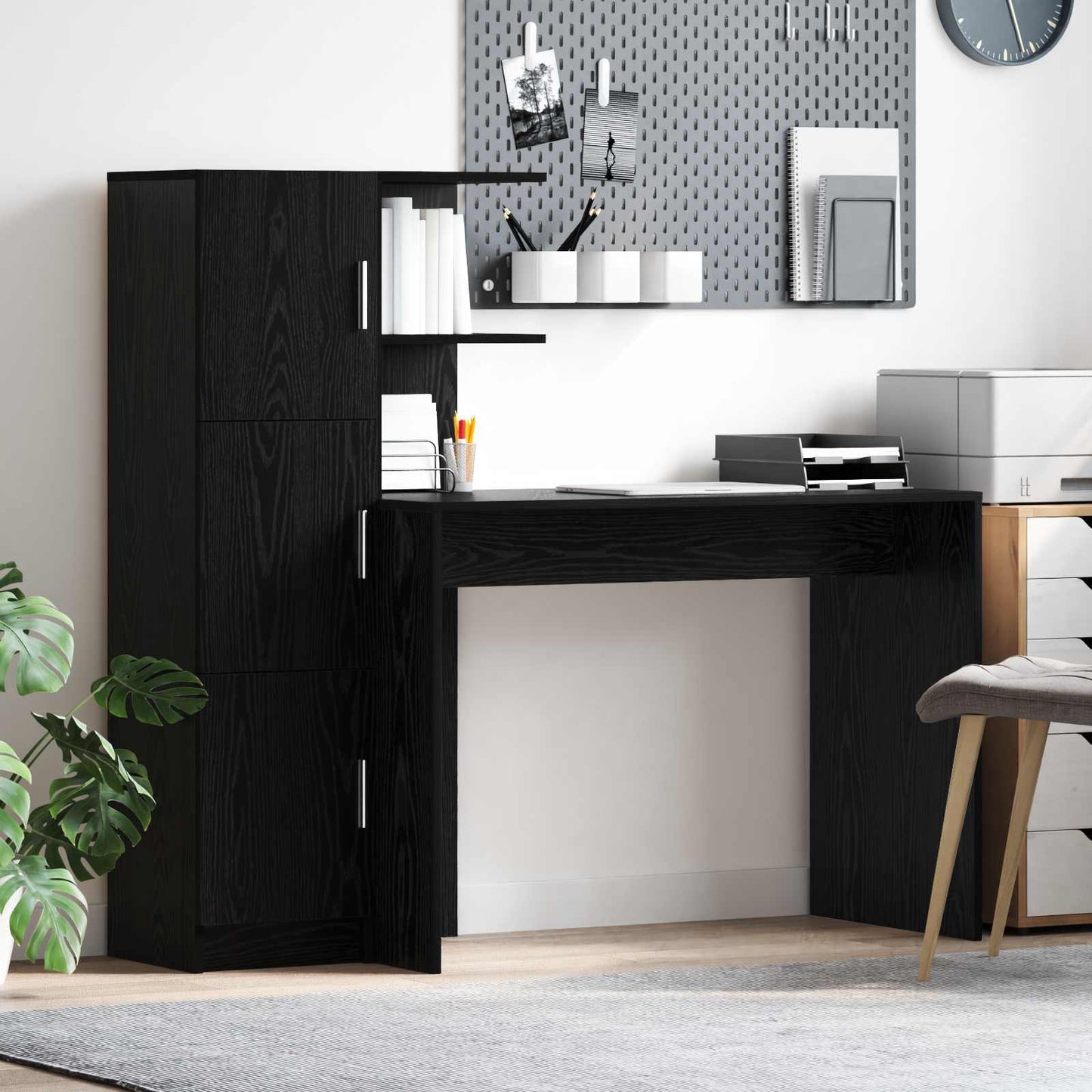 Scrivania 2 pcs Rovere Nero