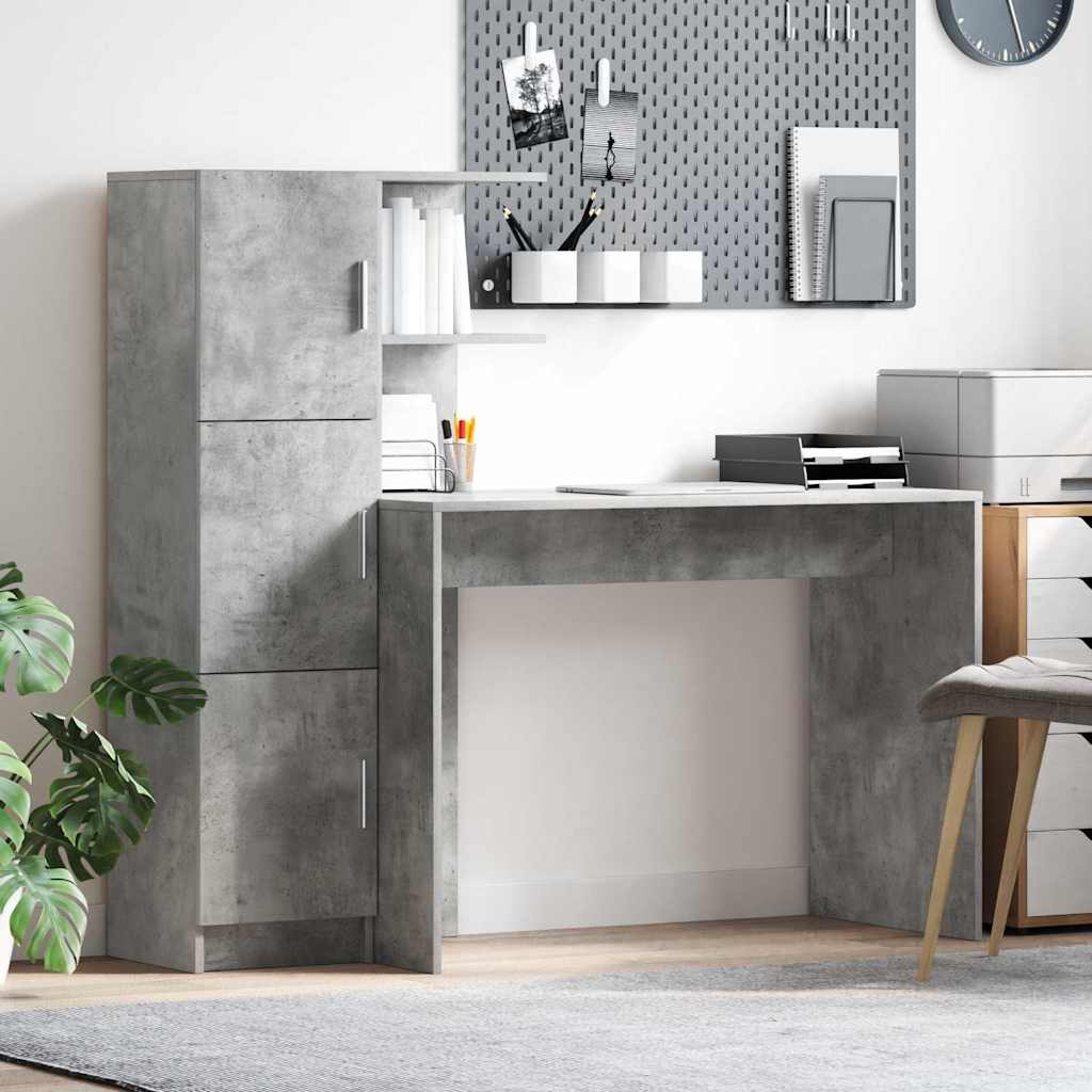 Scrivania 2 pcs Grigio cemento