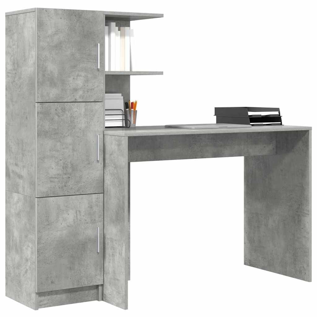Scrivania 2 pcs Grigio cemento