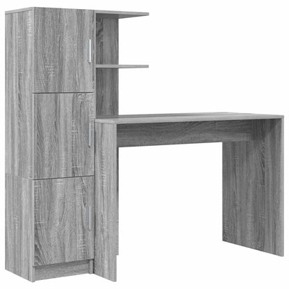 Scrivania con Spazio di Archiviazione 2 pcs Grigio sonoma - homemem39
