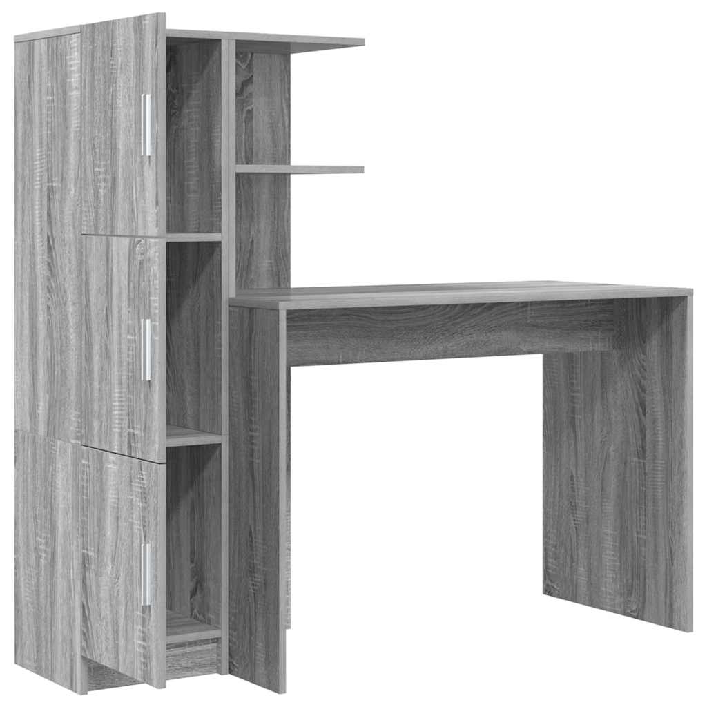 Scrivania con Spazio di Archiviazione 2 pcs Grigio sonoma - homemem39