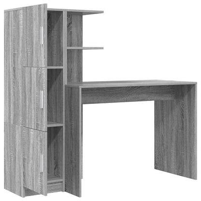 Scrivania con Spazio di Archiviazione 2 pcs Grigio sonoma - homemem39
