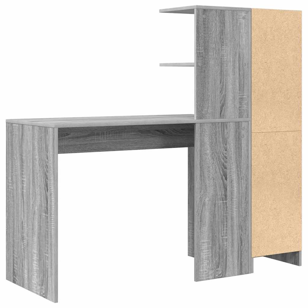 Scrivania con Spazio di Archiviazione 2 pcs Grigio sonoma - homemem39