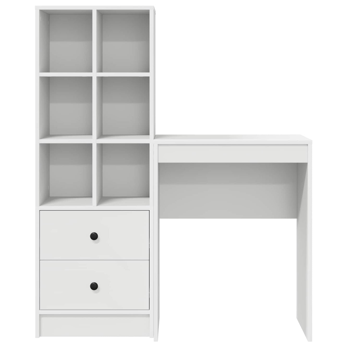 Scrivania con cassetto con lo scaffale 2 pcs Bianco