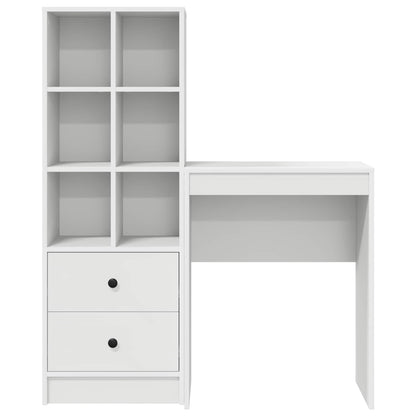 Scrivania con cassetto con lo scaffale 2 pcs Bianco