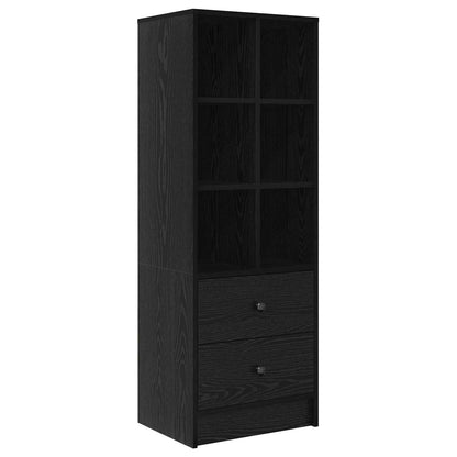 Scrivania con cassetto con lo scaffale 2 pcs Rovere Nero