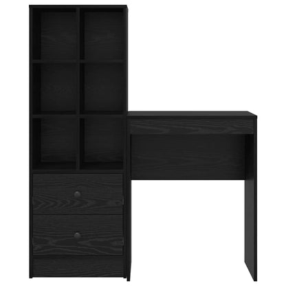 Scrivania con cassetto 2 pcs Rovere Nero